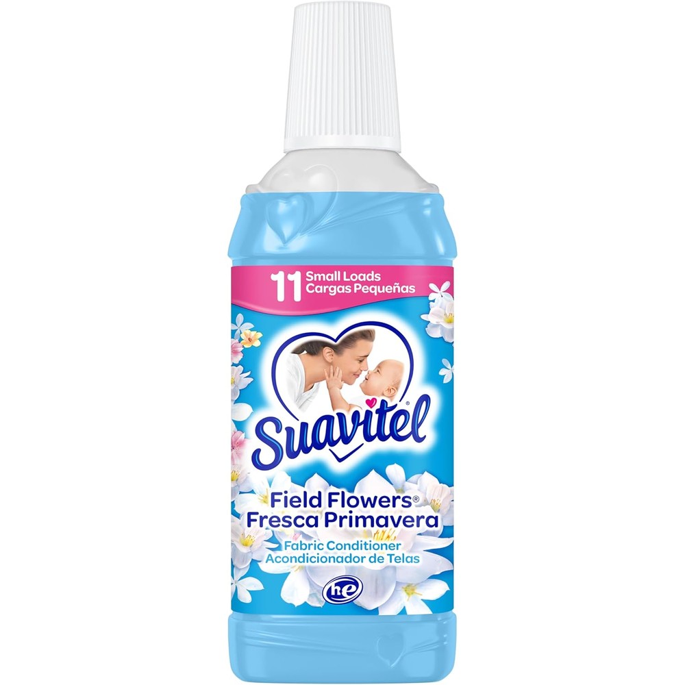 Suavitel Liquid Fabric Conditioner Field Flowers 11 Ounce front view laundry softener