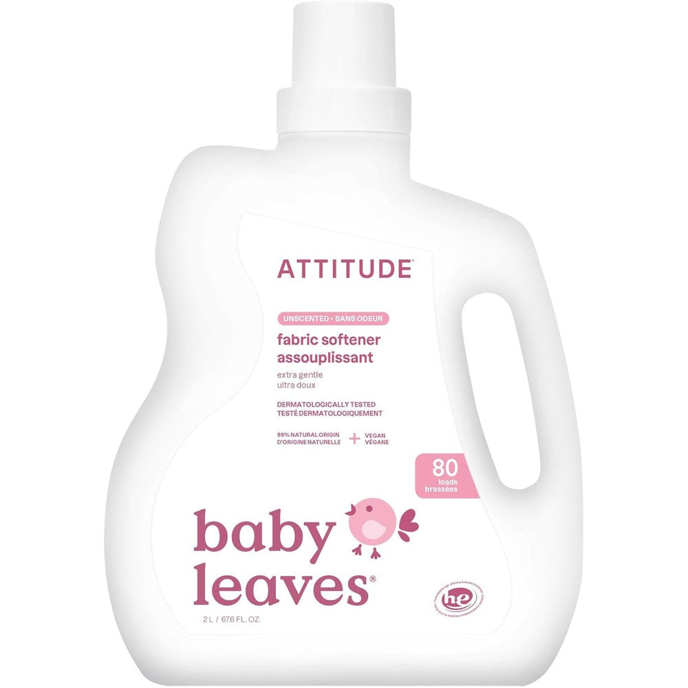 ATTITUDE Baby Fabric Softener front view 80 loads bottle