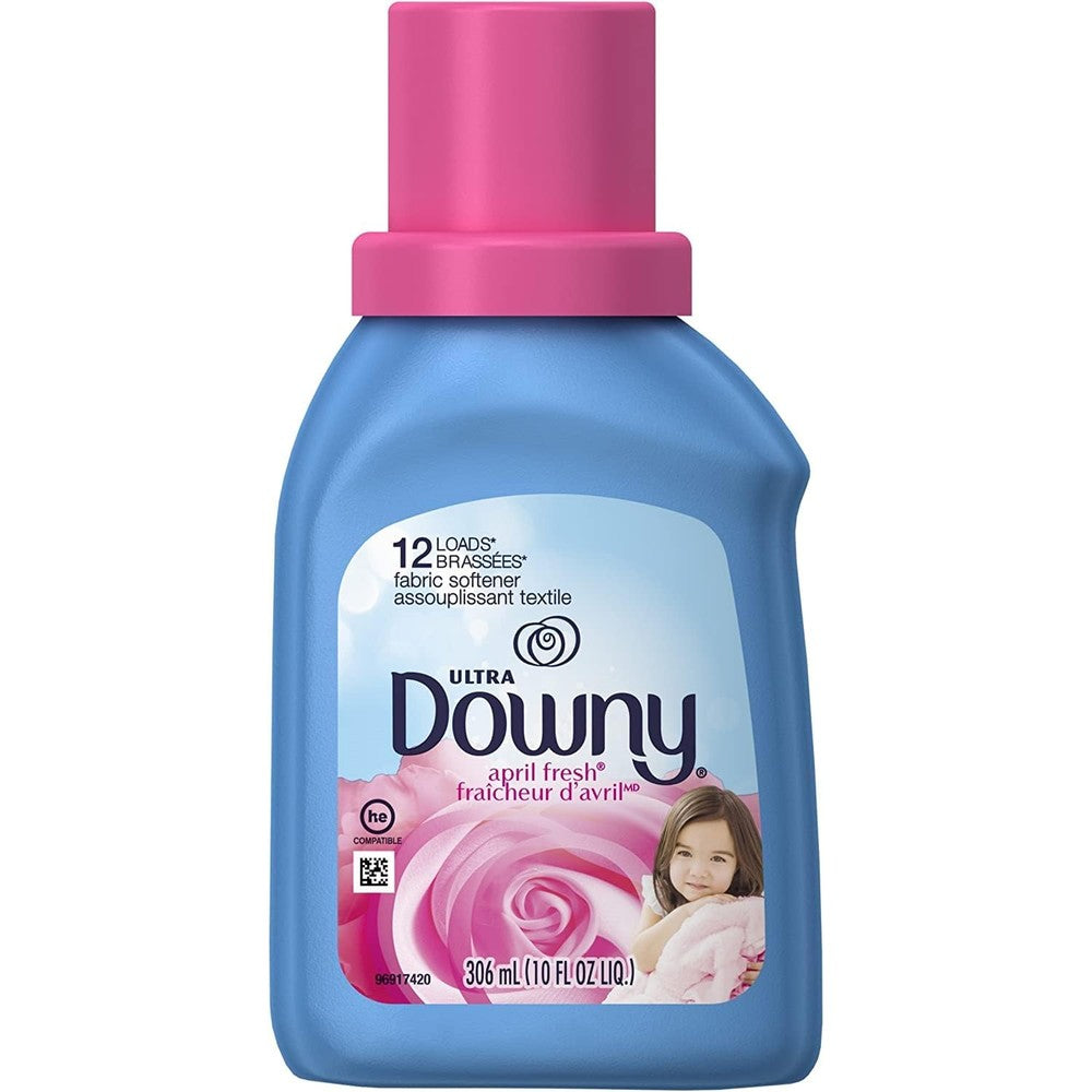 Downy April Fresh Liquid Fabric Conditioner front view of 10 fluid ounce bottle