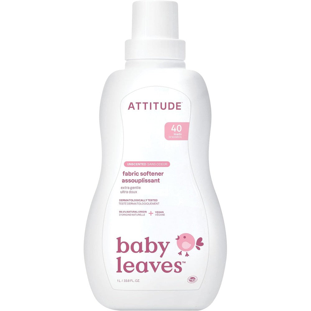 ATTITUDE Baby Fabric Softener front view for sensitive skin laundry.