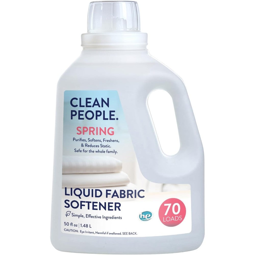 The Clean People Liquid Fabric Softener Spring Scent front view bottle for eco-friendly laundry.