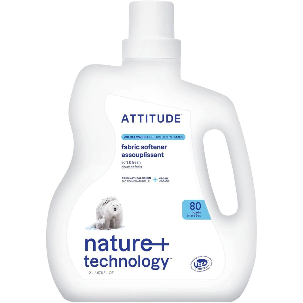 ATTITUDE Liquid Fabric Softener Wildflowers front view plant-based laundry care