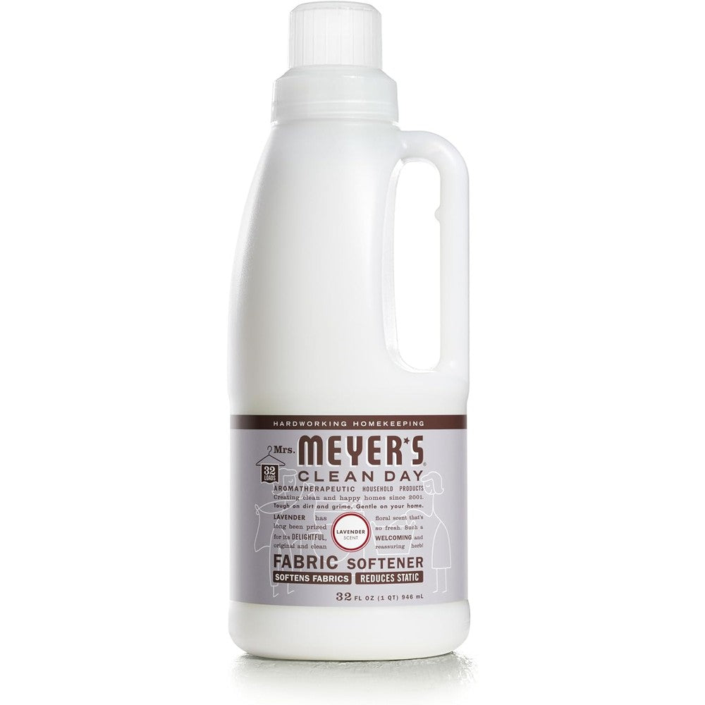 Mrs. Meyer's Clean Day Lavender Fabric Softener front view 32 fluid ounce bottle
