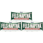 Fels Naptha Laundry Bar and Stain Remover three pack front view authentic USA import.