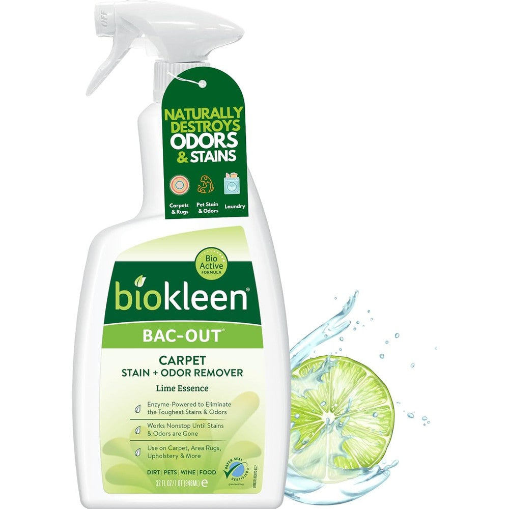 Biokleen Bac-Out Enzyme Stain Remover 32 Ounce front view bottle
