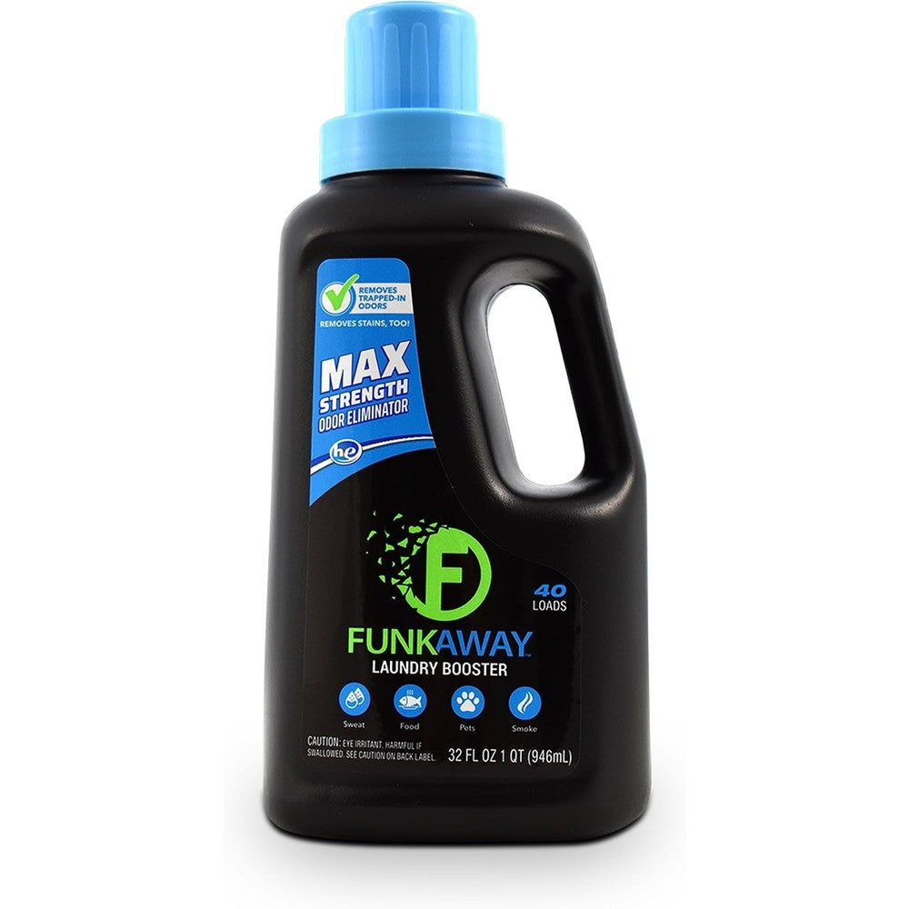 FunkAway Laundry Detergent Booster 32 Ounce bottle front view for odor elimination.