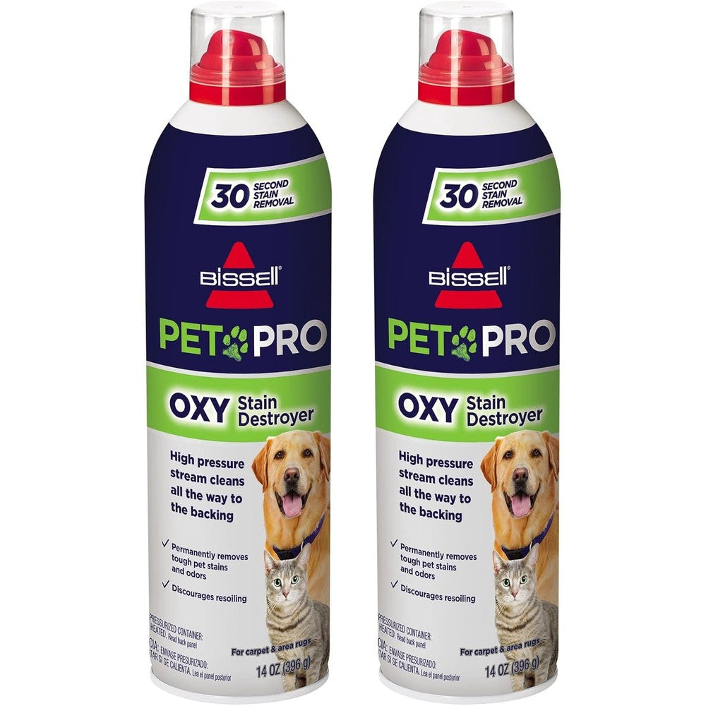 Bissell 1784L Oxy Stain Remover front view of two pack pet stain destroyer.
