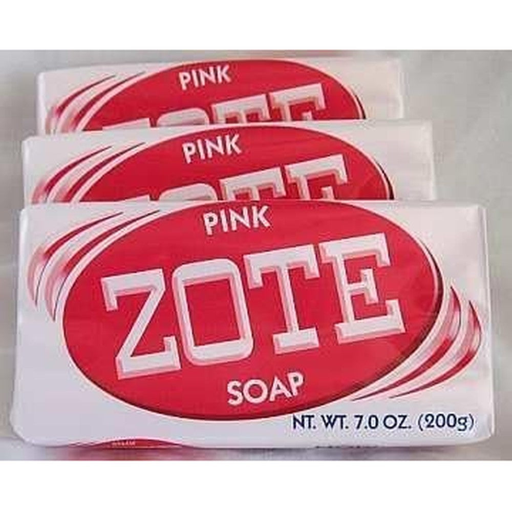 Zote Laundry Soap Bar Pink three pack front view authentic stain remover