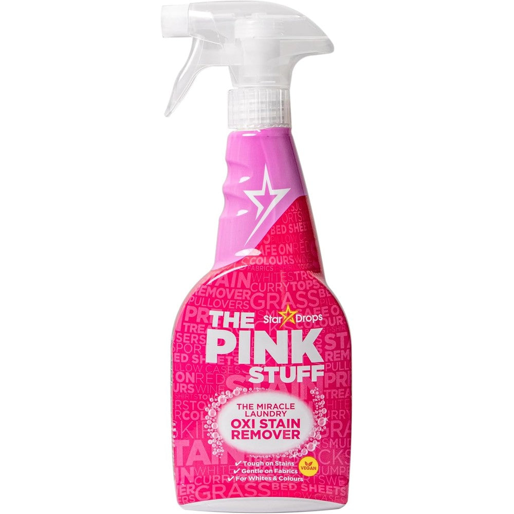 Stardrops The Pink Stuff Miracle Laundry Oxi Stain Remover Spray front view for laundry care