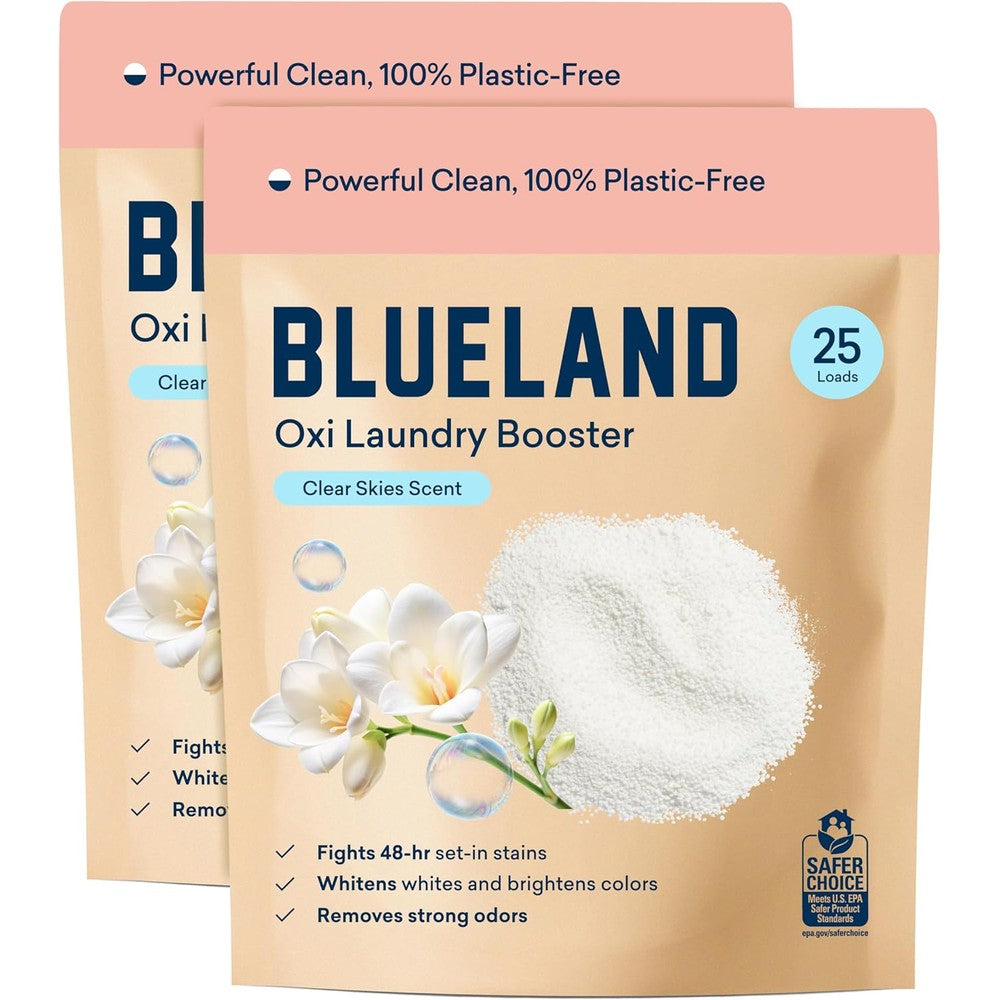 Blueland Oxi Laundry Booster Powder Refill front view eco friendly laundry.