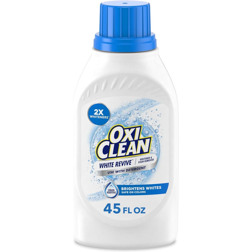 OxiClean White Revive 45 Fluid Ounce bottle front view for laundry whitening