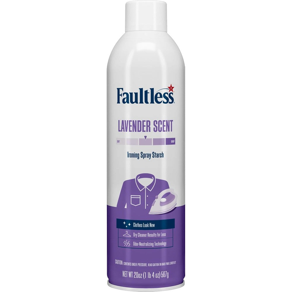 Faultless Heavy Lavender Ironing Spray Starch 20 Ounce front view