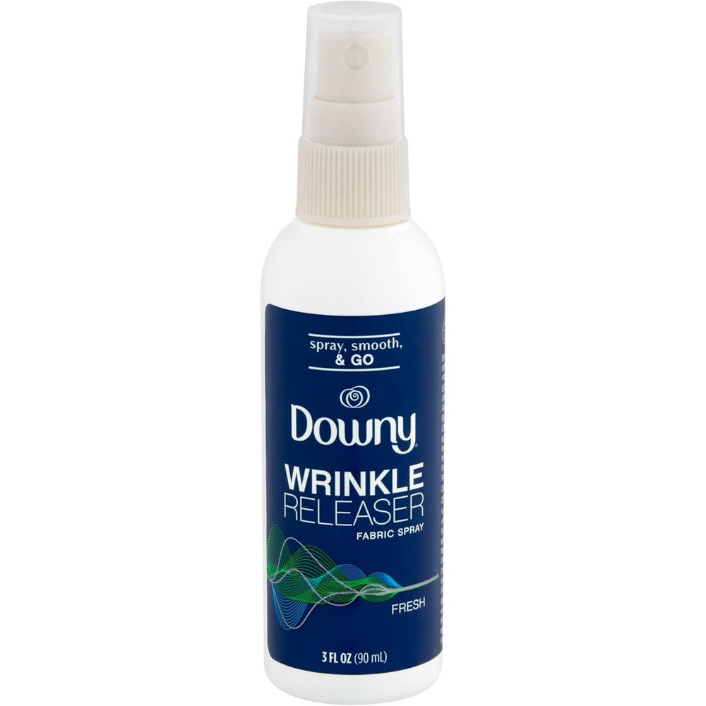 Downy Wrinkle Releaser Travel Size 3 Fluid Ounce bottle front view authentic fabric spray