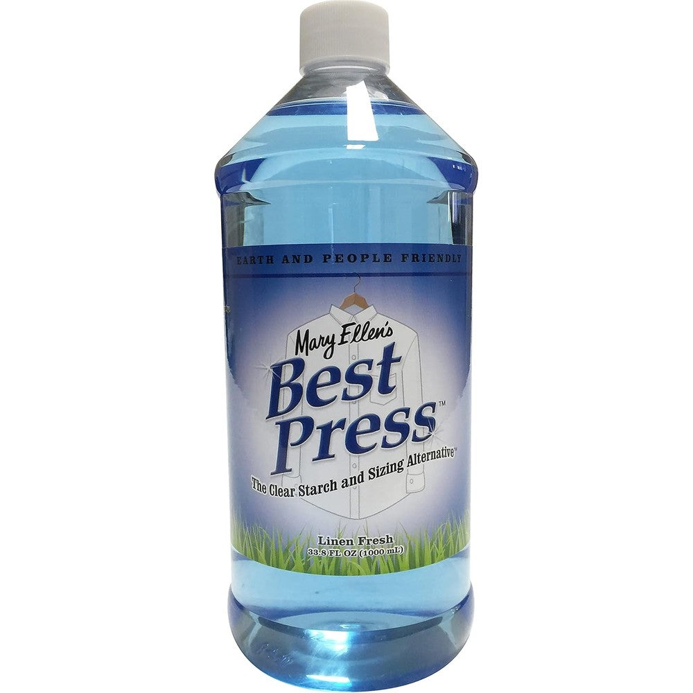 Mary Ellen Products Best Press Refill Linen Fresh front view laundry starch alternative.