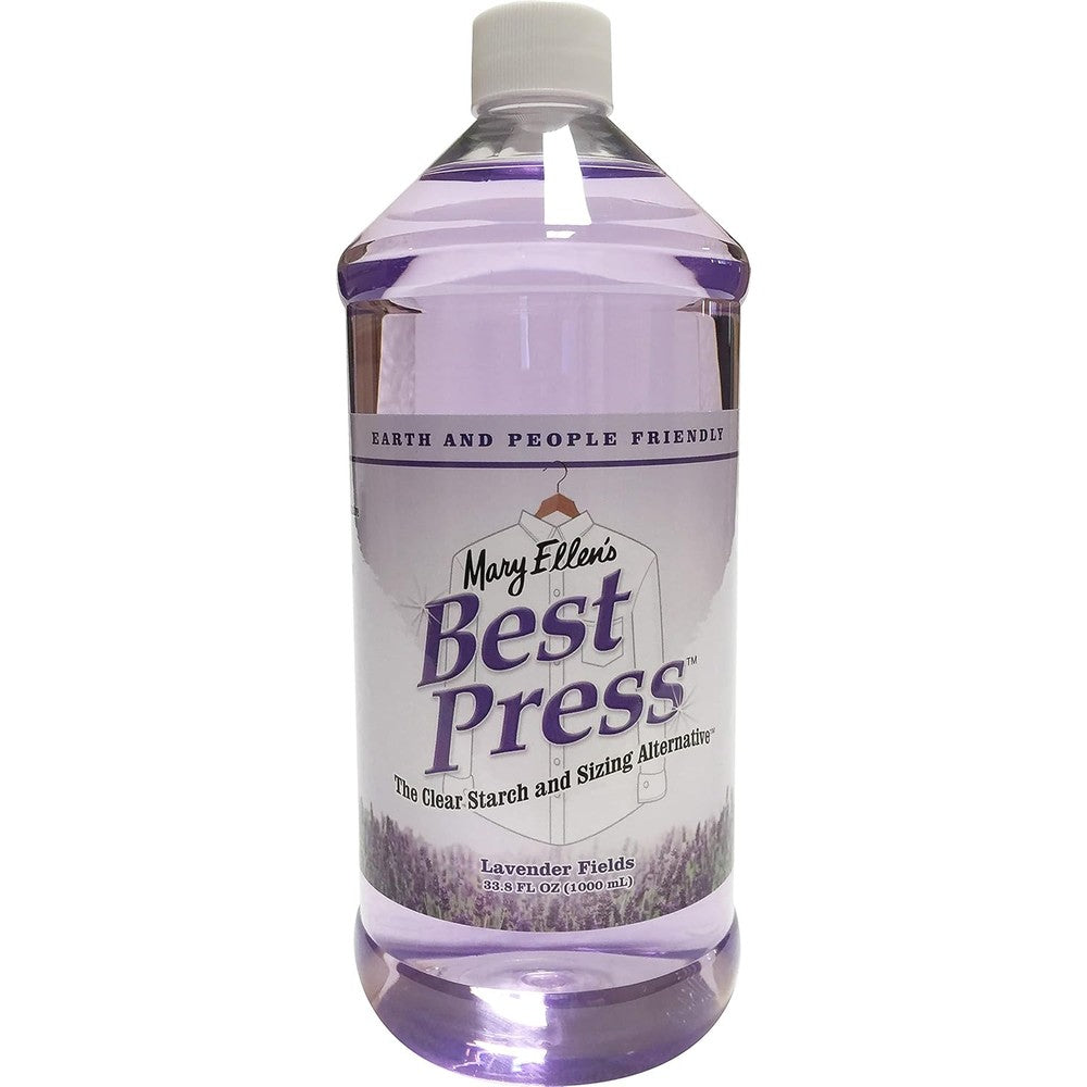 Mary Ellen Products Best Press Lavender Fields 33.8 Ounces front view clear starch refill.