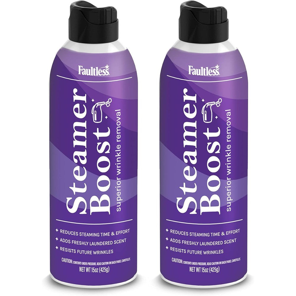 Faultless Steamer Boost wrinkle remover spray front view packaging