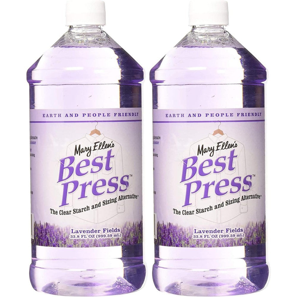 Mary Ellen Products Best Press Lavender Refills front view clear starch alternative fabric spray