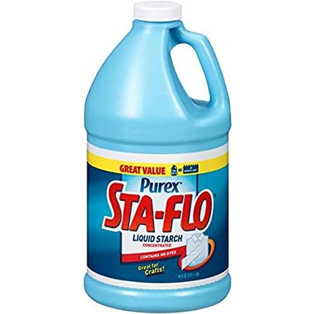 Purex Sta-Flo Concentrated Liquid Starch 64 Fluid Ounce front view bottle for crisp laundry.