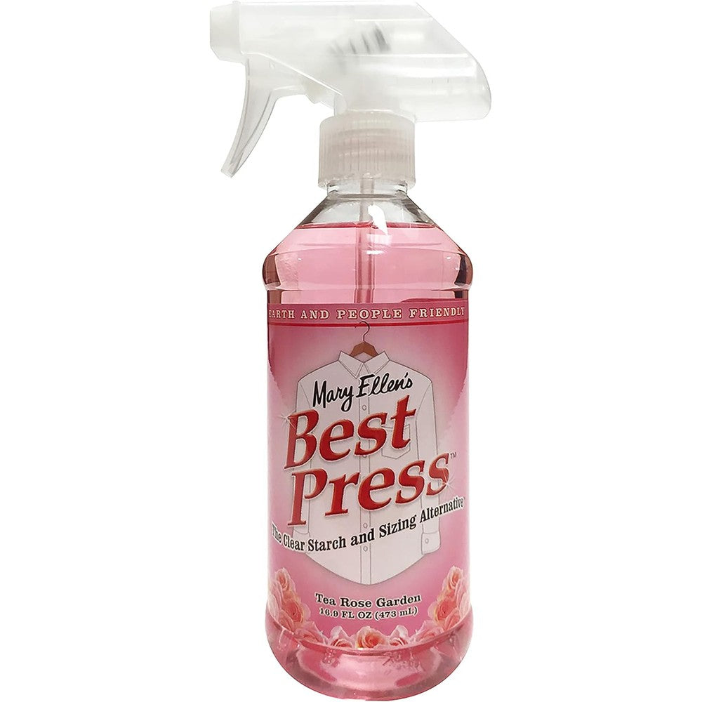 Mary Ellen Products Best Press Tea Rose Garden front view non-aerosol spray starch alternative