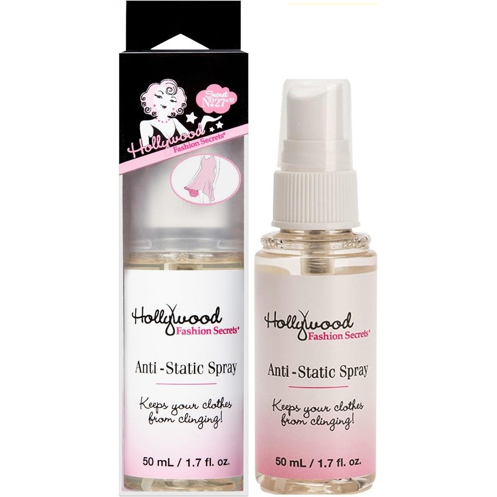 Hollywood Fashion Secrets Anti Static Spray front view for clothing static removal