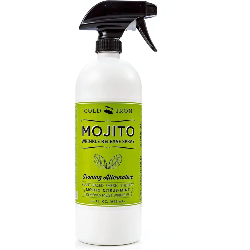 Cold Iron Wrinkle Release Spray 32 ounce bottle front view for fabric care.