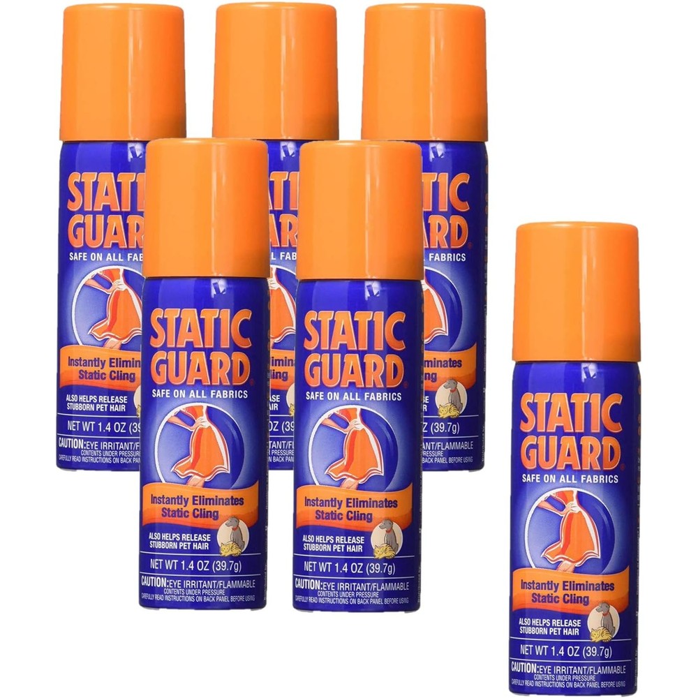 Static Guard Anti Static Fabric Spray travel size pack of six front view