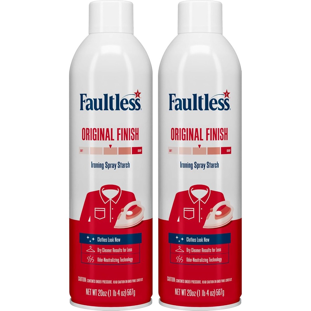 Faultless Original Hold Ironing Spray Starch front view for crisp laundry.