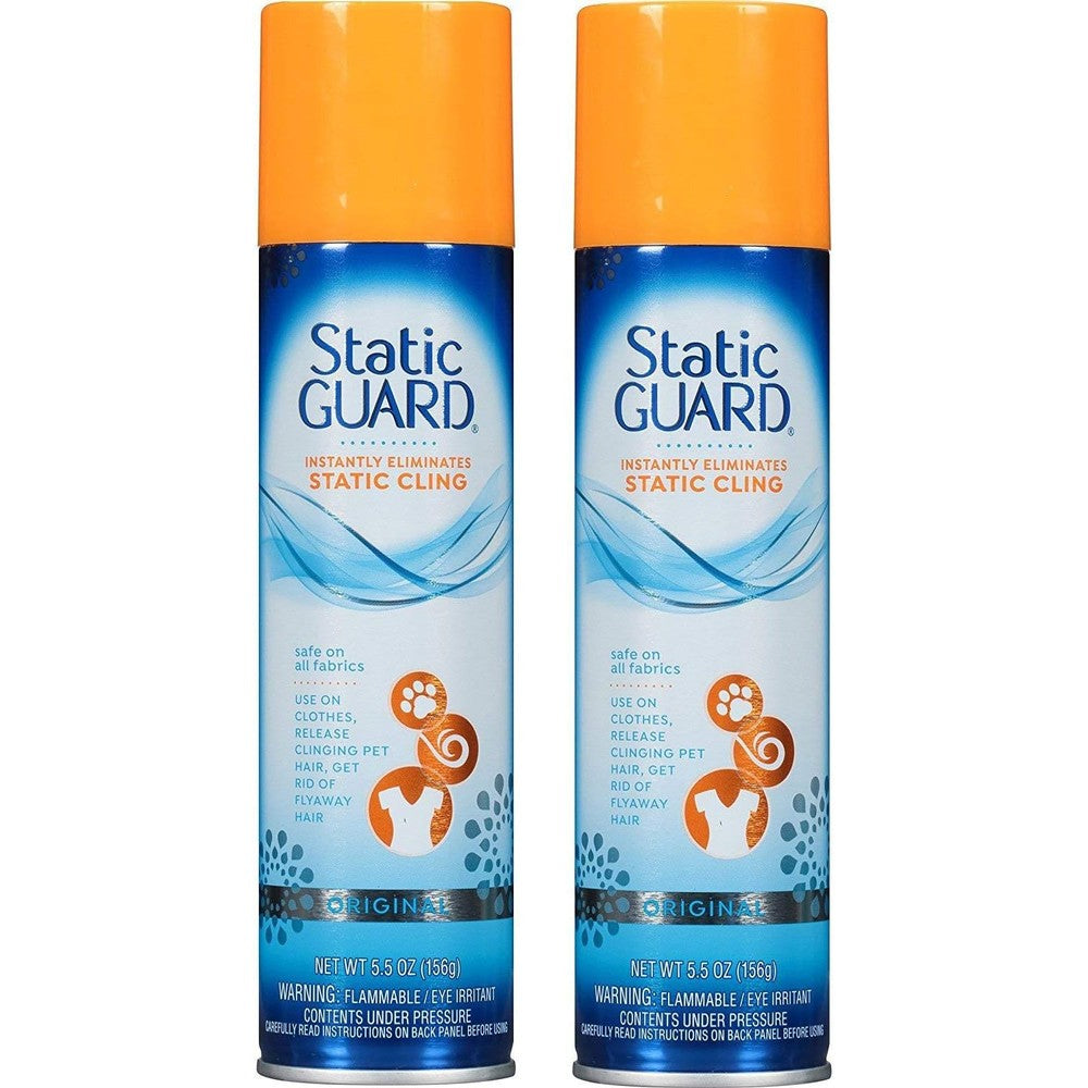 Static Guard Anti Static Spray 5.5 Ounce two pack front view for fabric care.