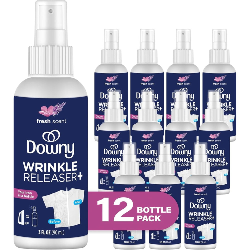 Downy Wrinkle Release Spray front view travel size bottle