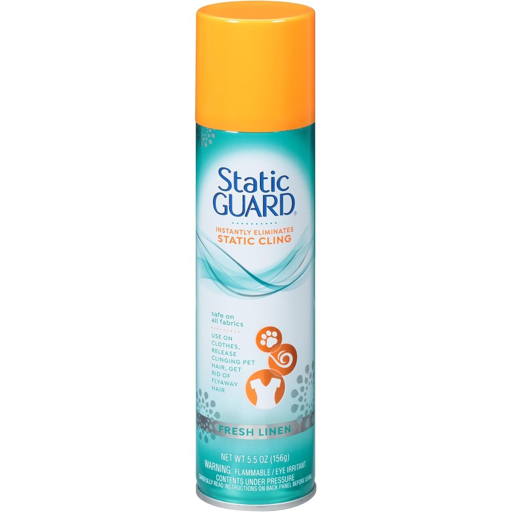 Static Guard fabric spray fresh linen scent 5.5 ounce can front view