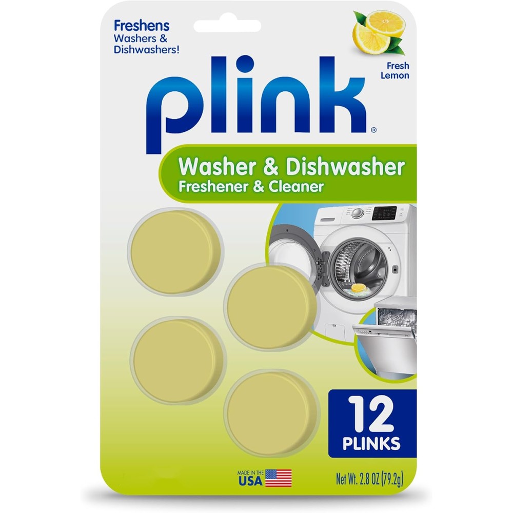 Plink washing machine and dishwasher cleaner front view 12 tablets pack