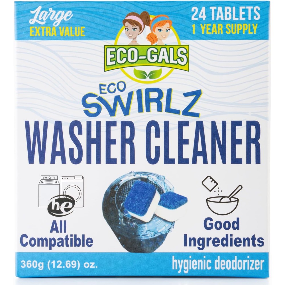 Eco-Gals washing machine cleaner tablets front view packaging