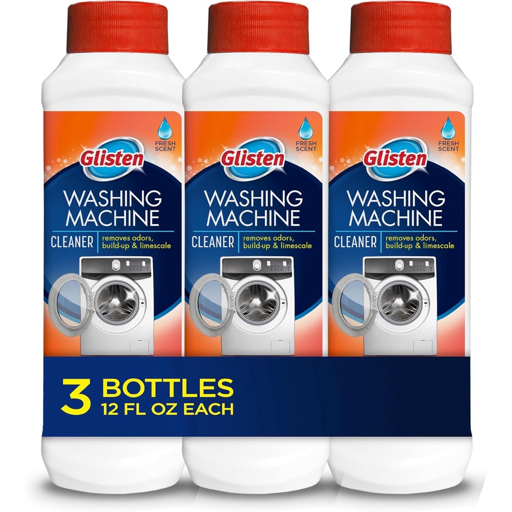 Glisten Washing Machine Cleaner 3-pack front view for odor removal