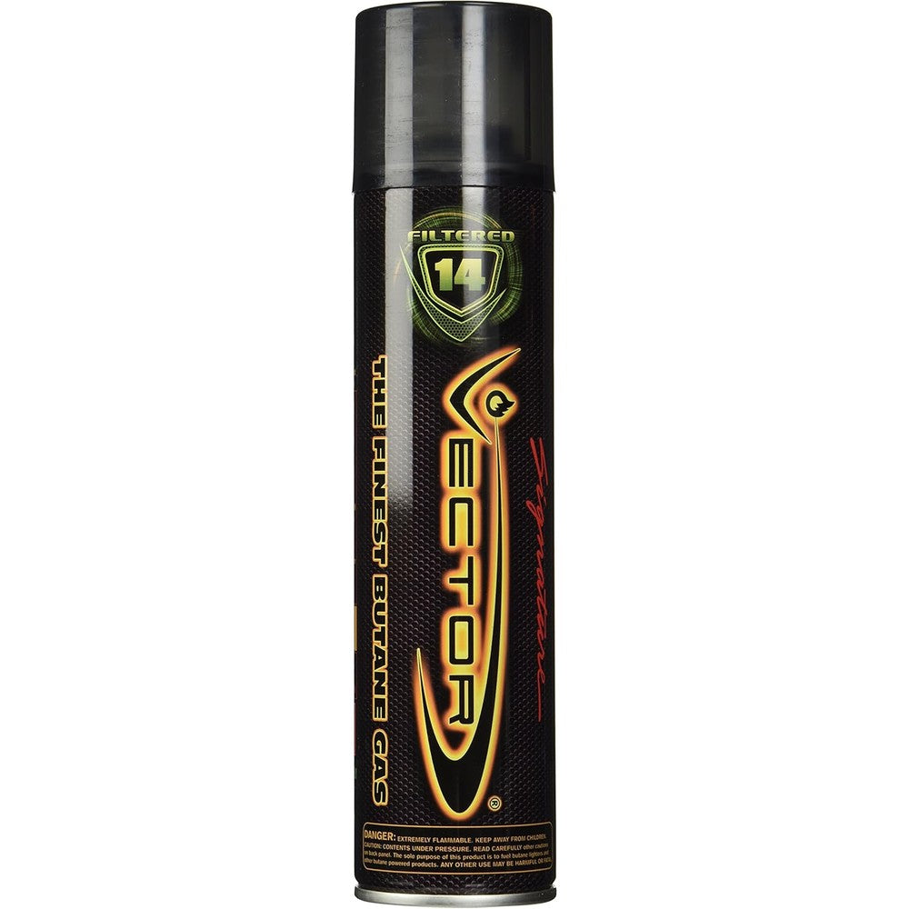 Vector Quintuple Refined Butane Gas Fuel two pack front view premium lighter refill.