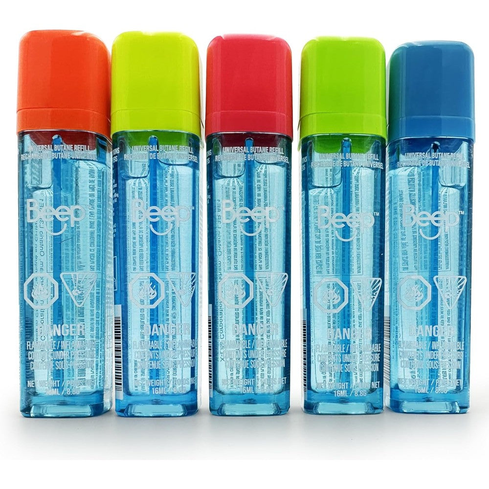 J Plus T Beep Premium Butane Fuel Refill 5 pack front view
