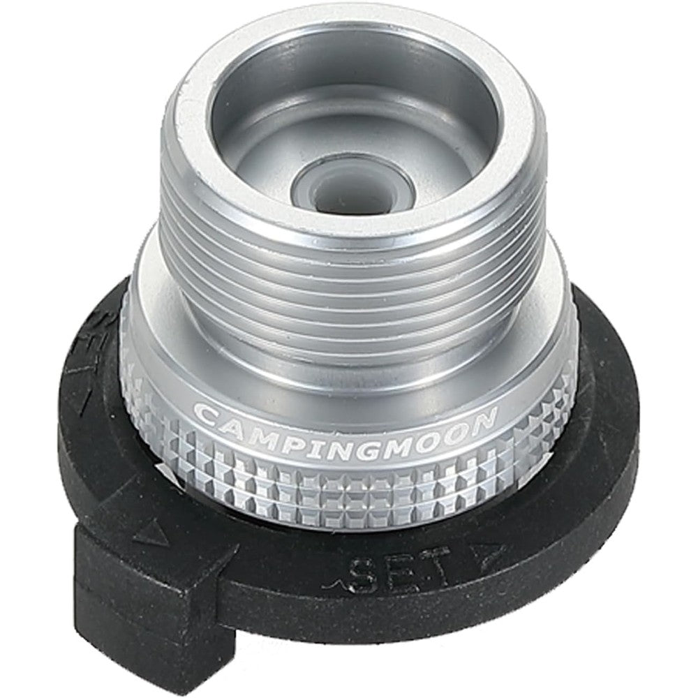 Camping Moon Z19 butane to propane adapter front view for outdoor cooking.