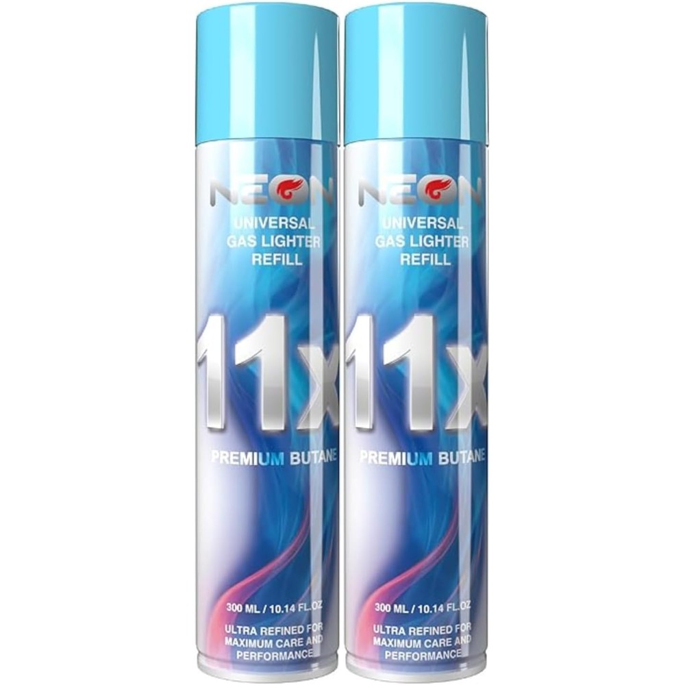 Neon Premium Ultra Refined Butane Fuel pack of two front view