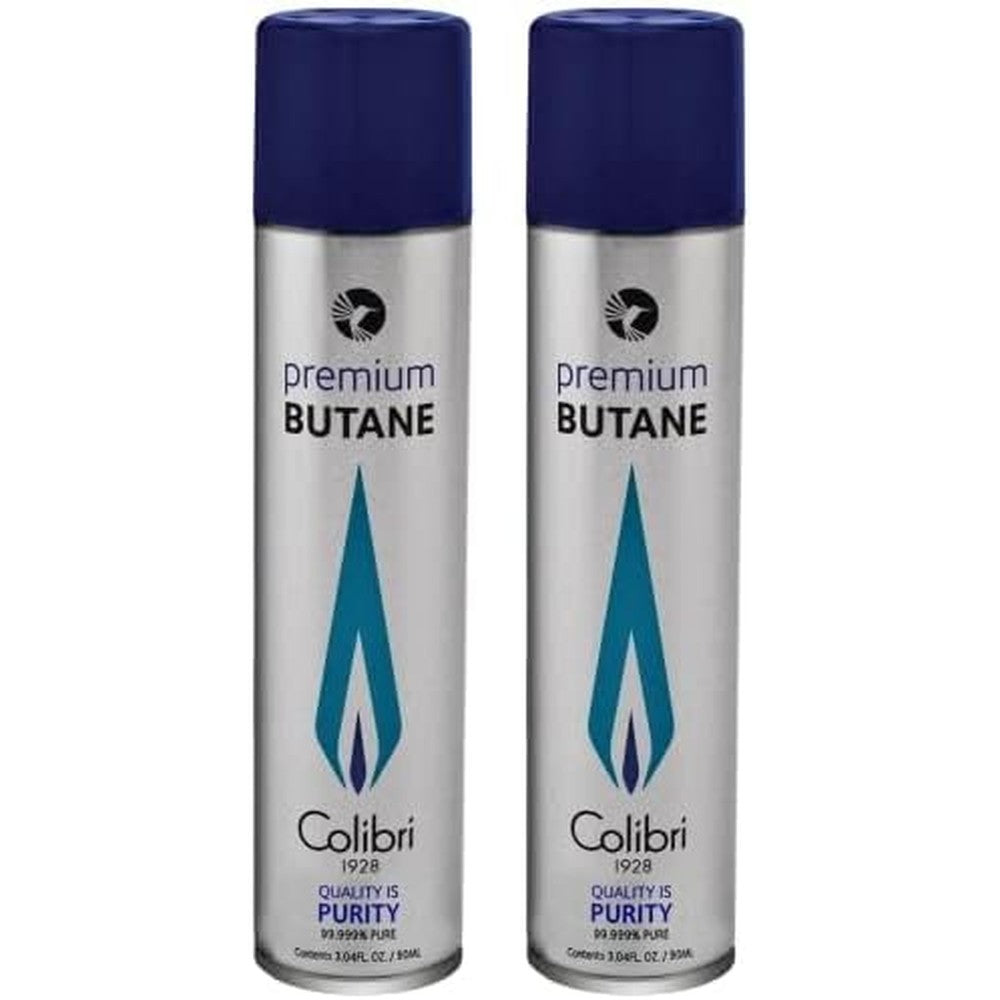 Colibri Premium Butane Fuel 2 pack front view 99.999 percent pure