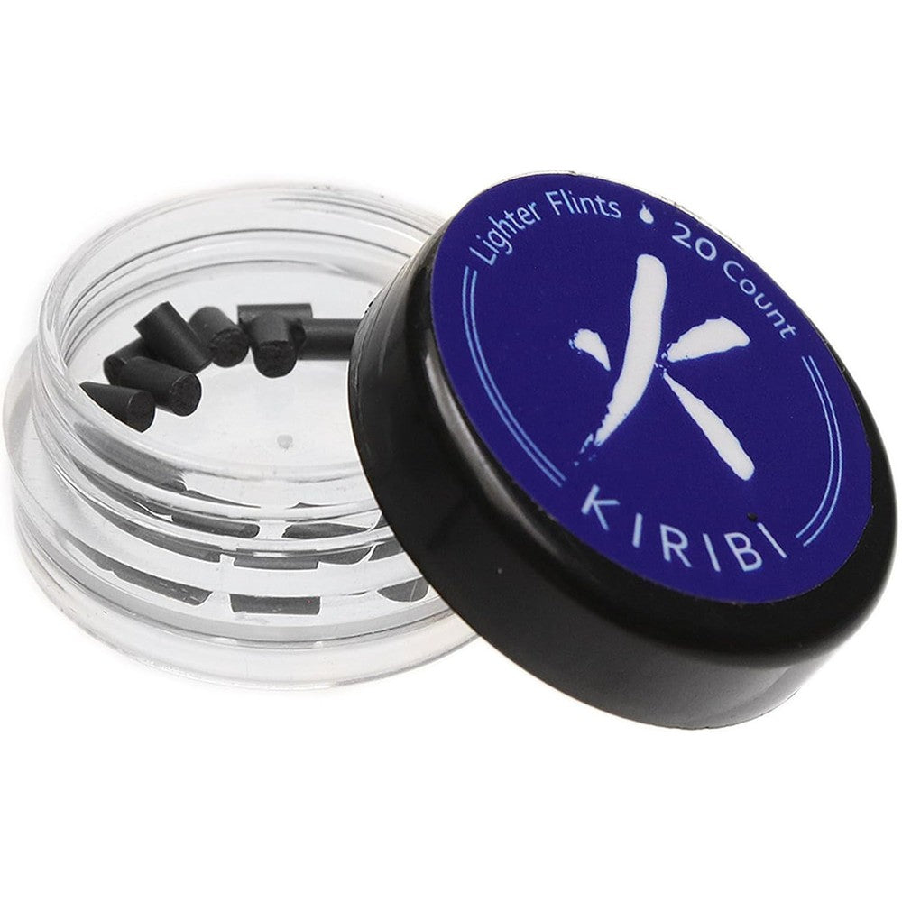 Kiribi lighter flints twenty count jar front view premium smoking accessories