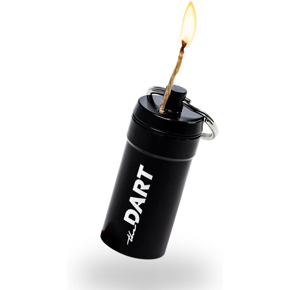 THE DART Original Hemp Wick Canister front view showing minimalist black aluminum dispenser