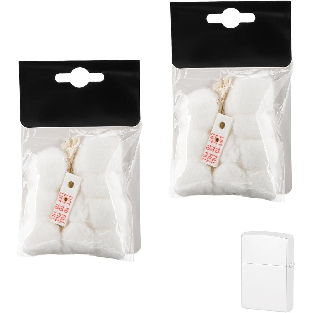 MEIJIAYOU lighter repair kit pack showing cotton wadding felt pads and wicks front view