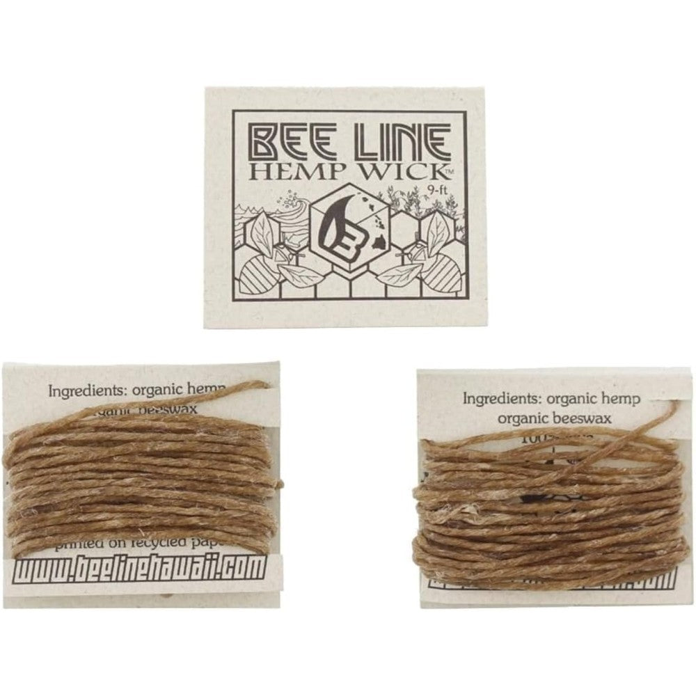 Bee Line Organic Hemp Wick three pack front view authentic natural lighter alternative