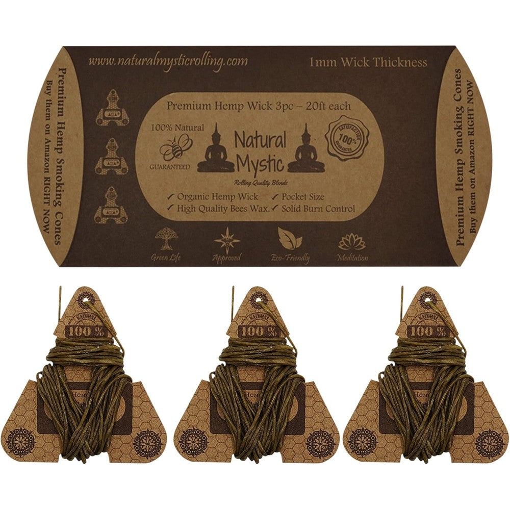Natural Mystic hemp wick lighter case dispenser pack front view