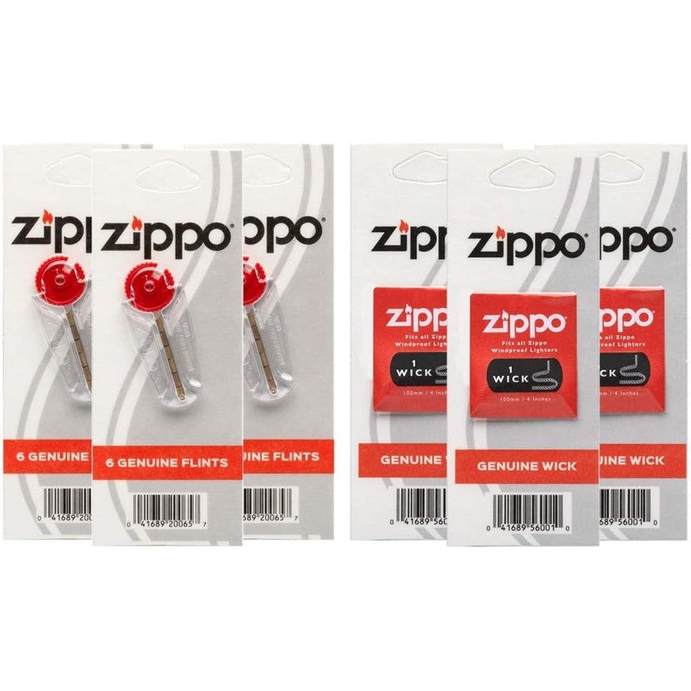 Zippo 3w3f Flint and Wick Co Pack packaging front view showcasing genuine lighter accessories