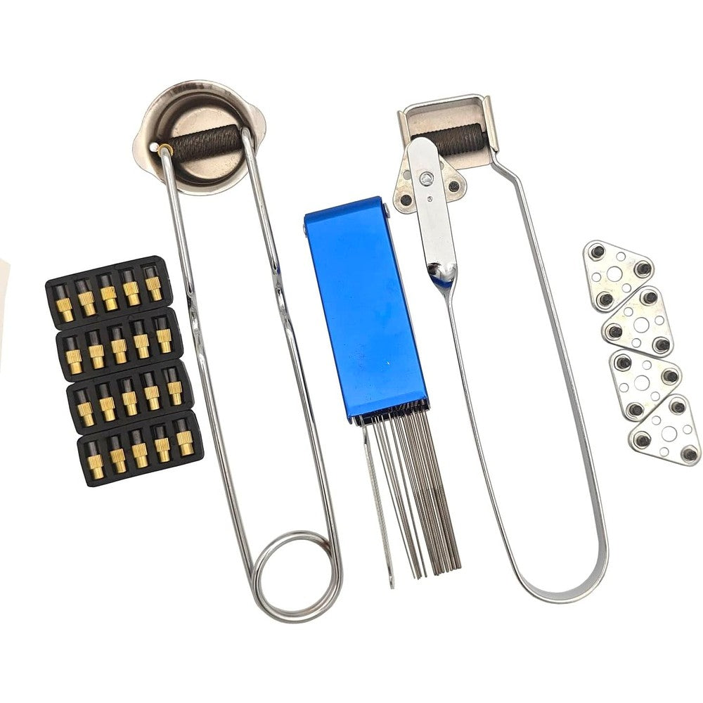 JOYFUL&HOPEFUL torch strikers set with flints showing the full multi-piece industrial kit from a front view position