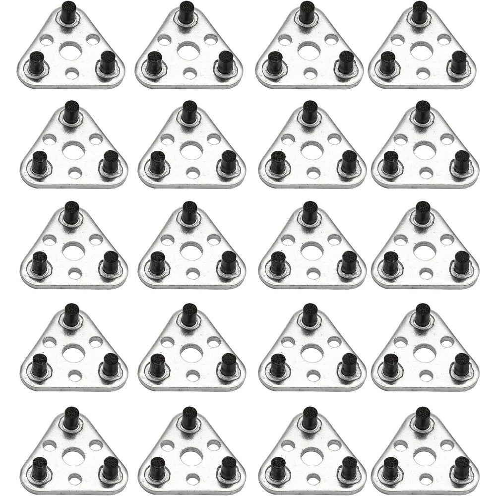 GUTIMORE triple flint replacements 20 piece pack front view showcasing zinc plated triangular holders.