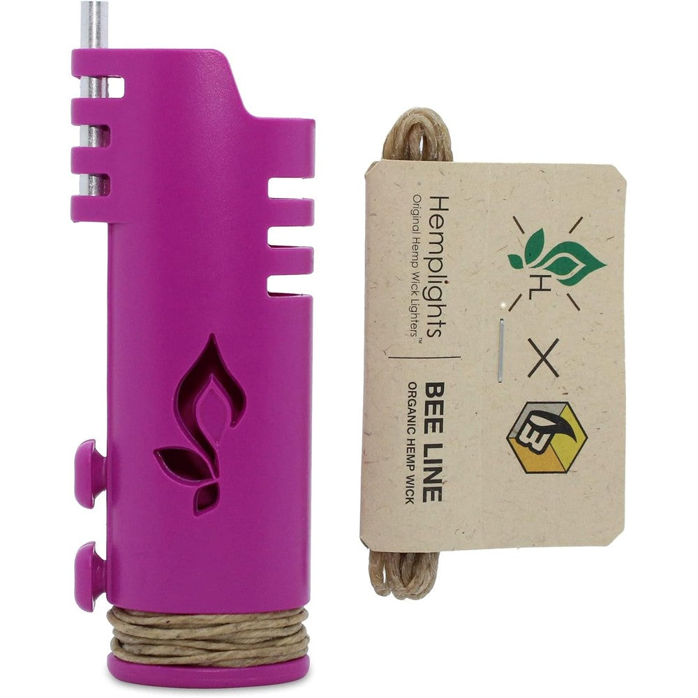 Hemplights Hemp Wick Lighter Wrapper purple front view premium lighter accessory