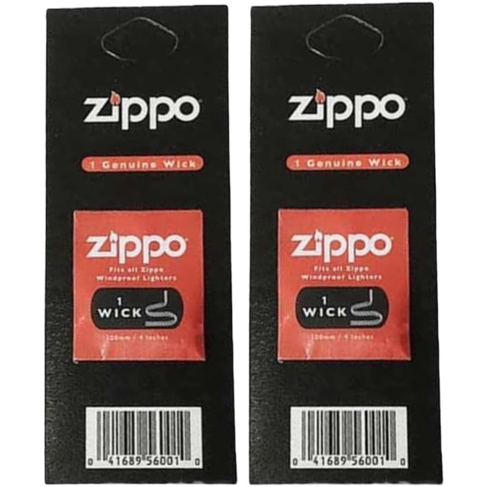 Zippo Genuine Replacement Wicks 2 set packaging front view showing original windproof lighter accessory.