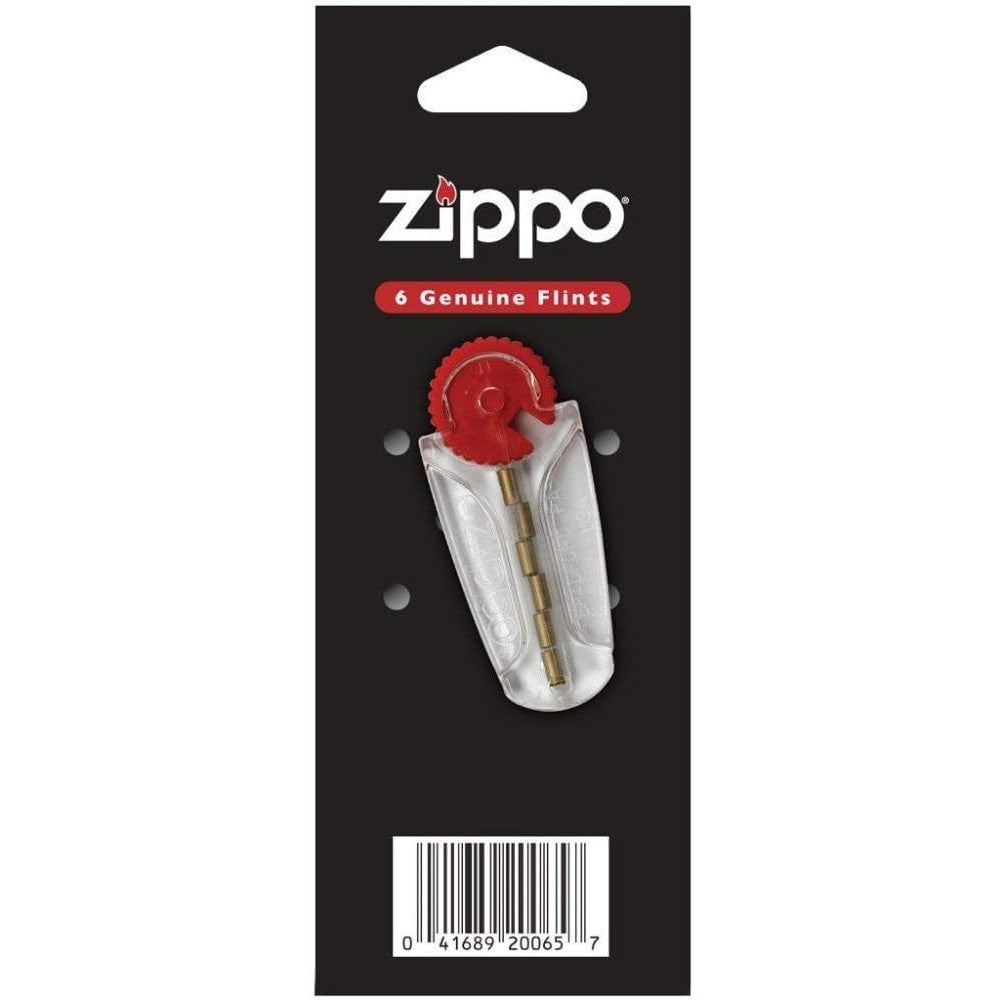 Zippo Genuine Lighter Flints front view of carded six piece dispenser pack