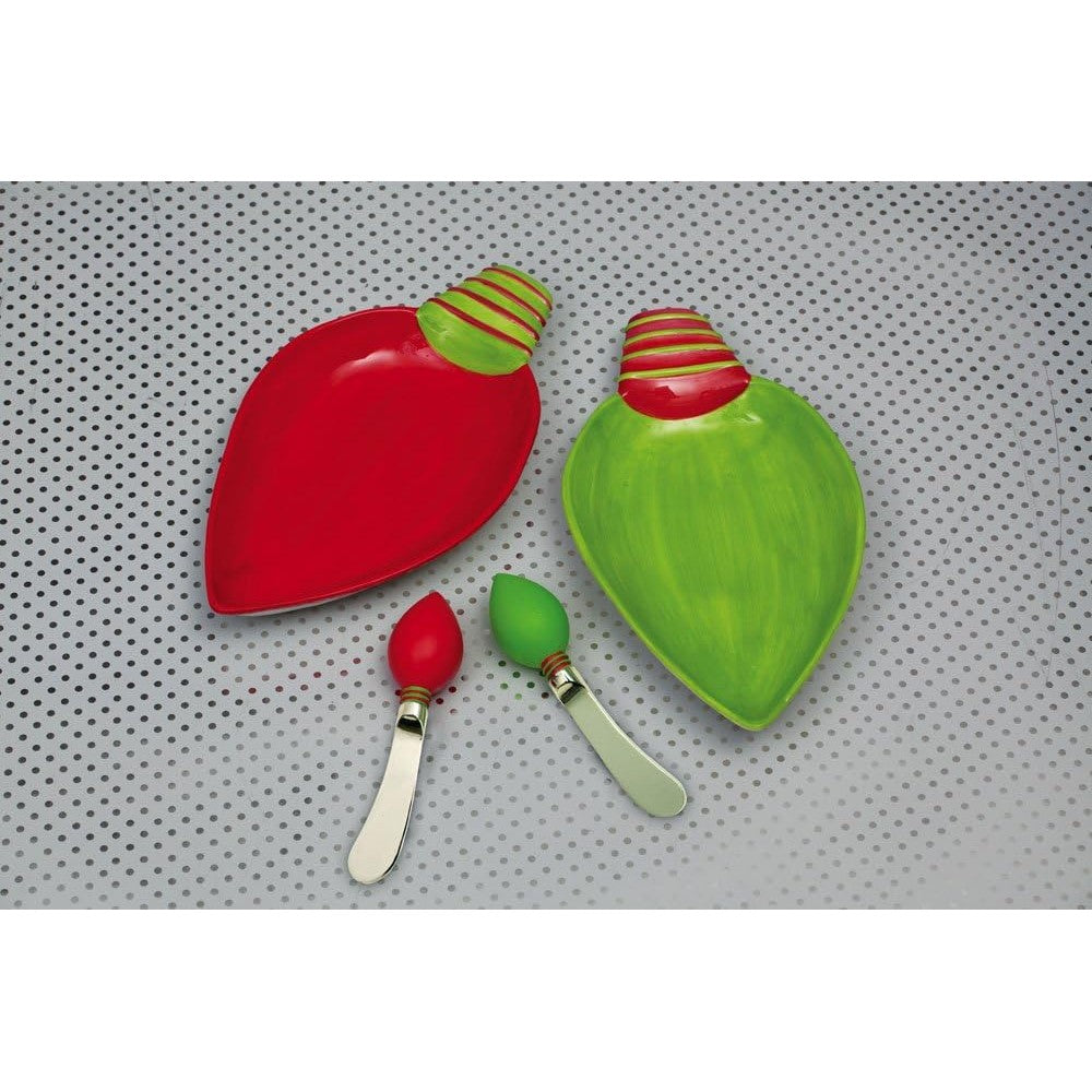 Fisher-Price Lighten Up Serve It Gift Set front view showing six festive shaped pinch bowls.